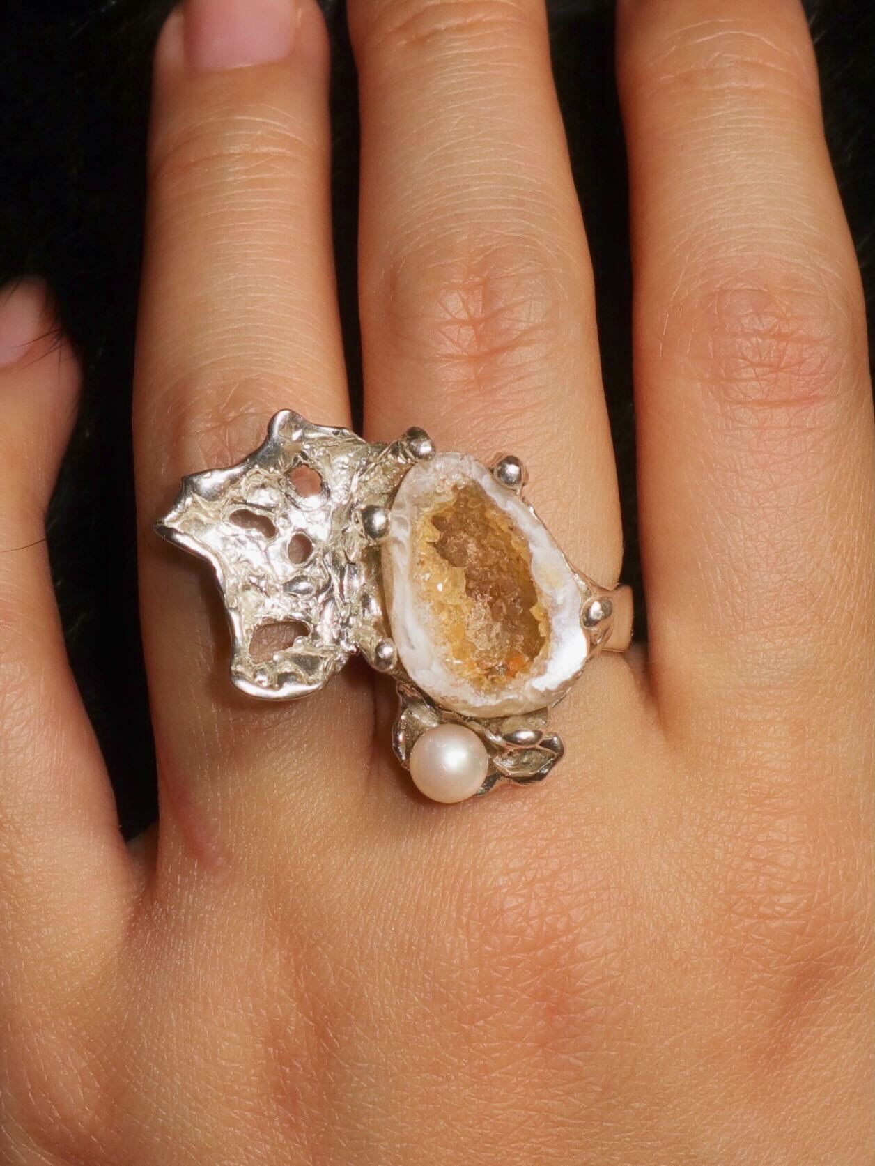 Agate Geode Ring, Currently on display at Lewis Gallery
