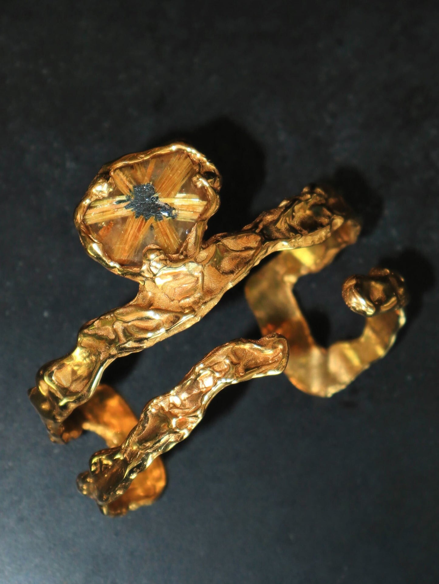 Star Rutilated Quartz Cuff Bracelet