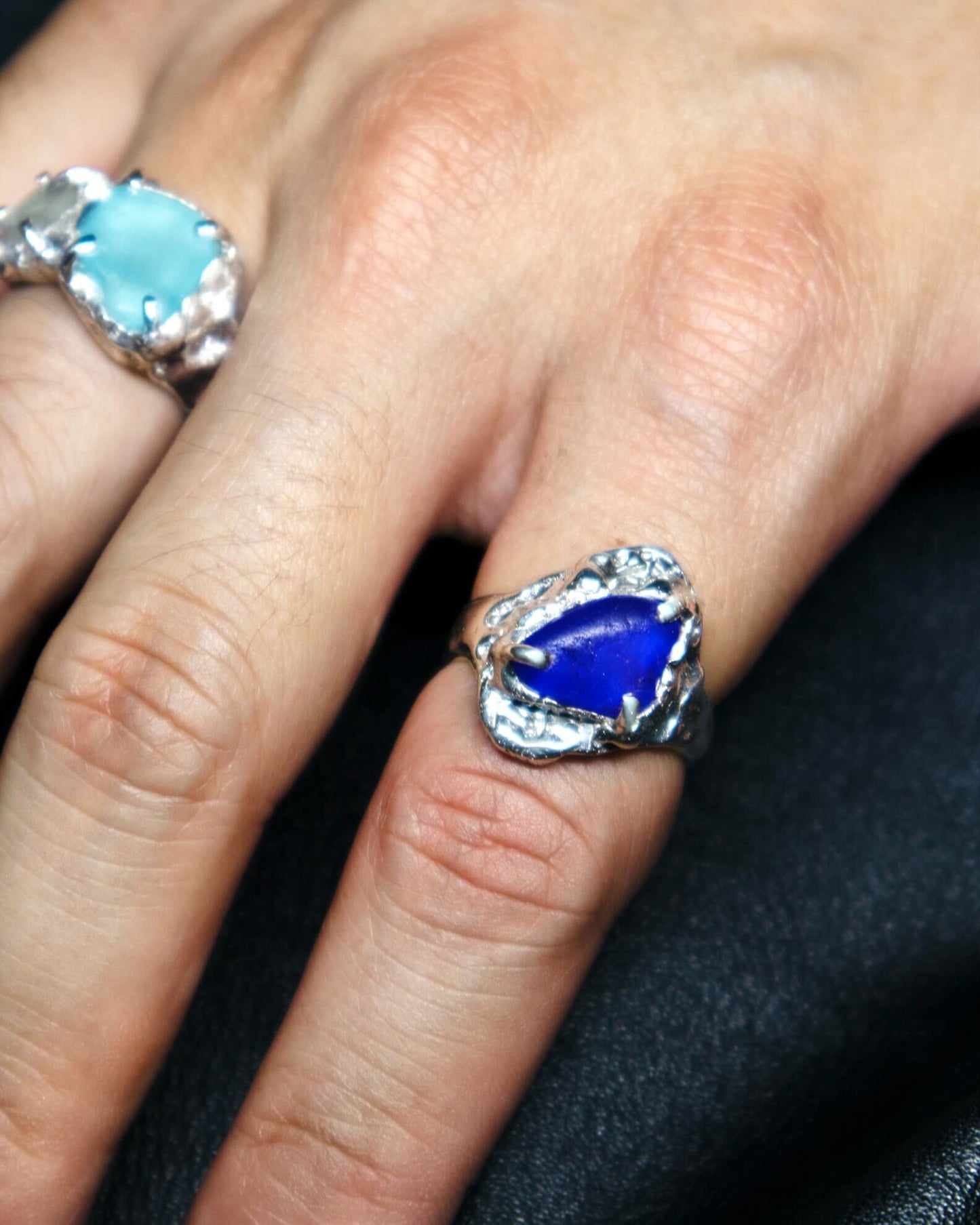 Gaspé Tide Ring - Cobalt, Currently on display at Lewis Gallery