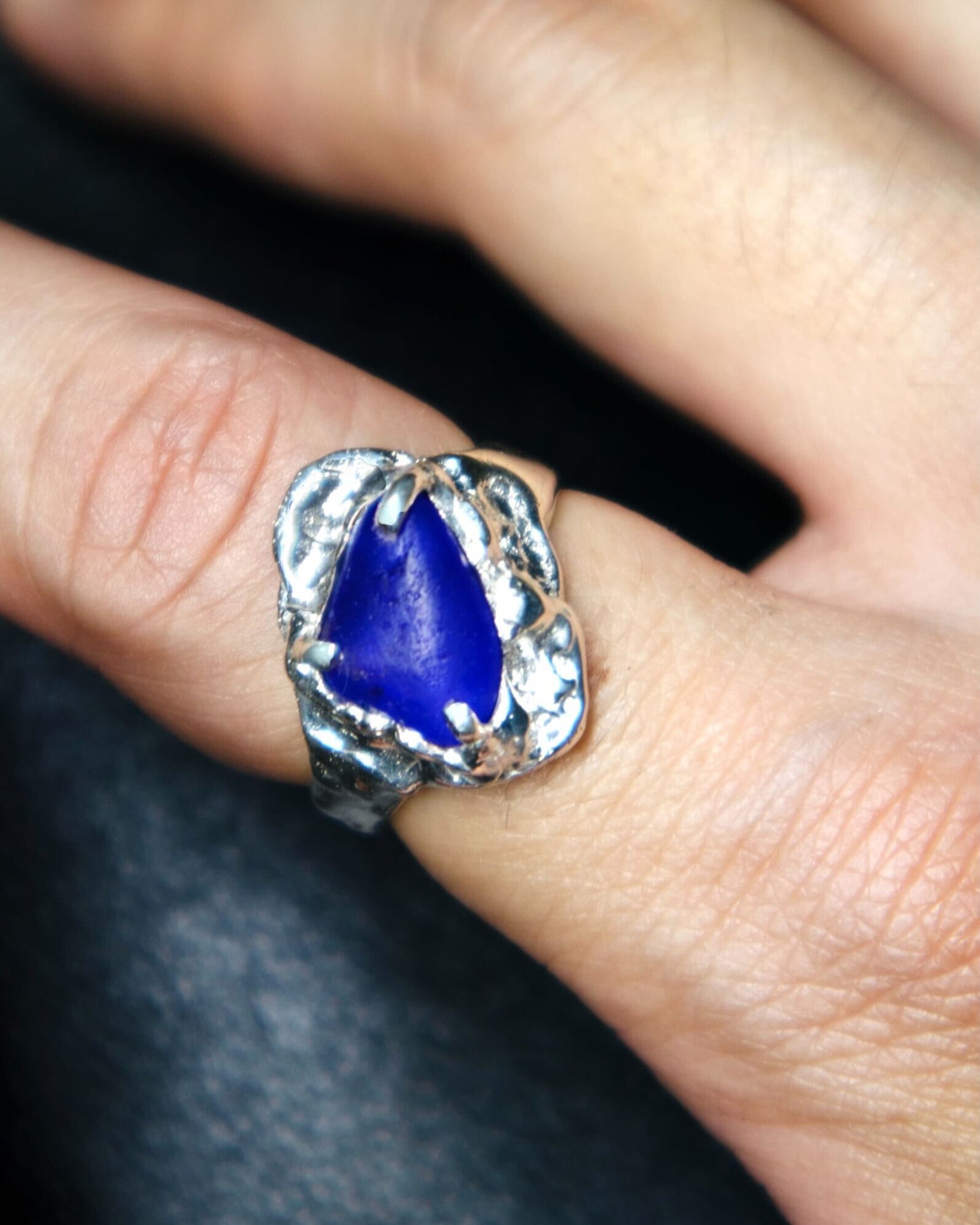 Gaspé Tide Ring - Cobalt, Currently on display at Lewis Gallery