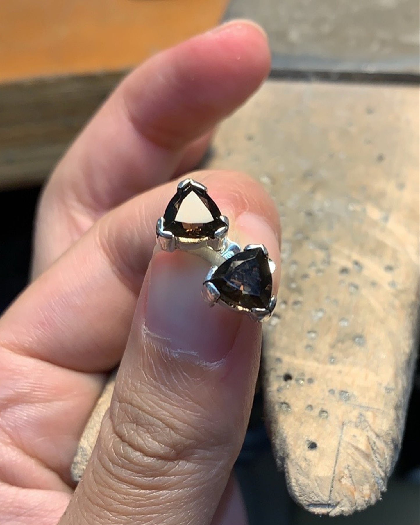 Smokey Quartz Studs